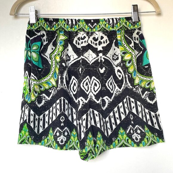 Rococo Sand Silk Beaded Mini Shorts Green Small - Picture 3 of 7